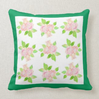 Vintage Pink Roses Throw Pillow or Scatter Cushion