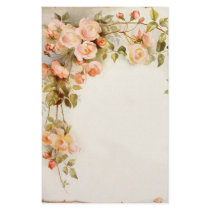 Vintage pink roses vine painting stationery paper