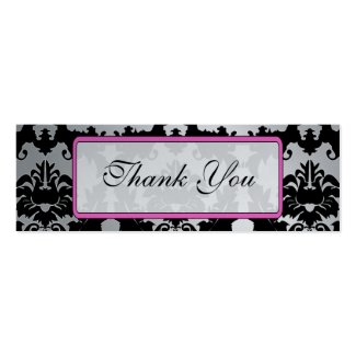 Vintage Pink Silver and Black Damask Wedding Tags profilecard