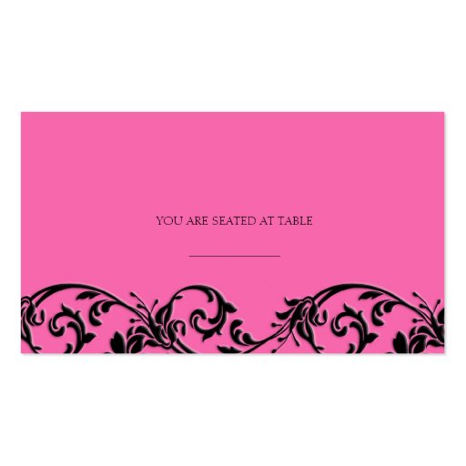 Vintage Pink Swirl Wedding Placecards Business Card Template (front side)