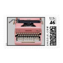 Vintage Pink Typewriter Postage stamp
