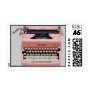Vintage Pink Typewriter Postage Stamps