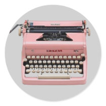 Vintage Pink Typewriter stickers by Regella Vintage Pink Typewriter stickers