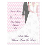 Vintage Pink Wedding Save the Date Postcards