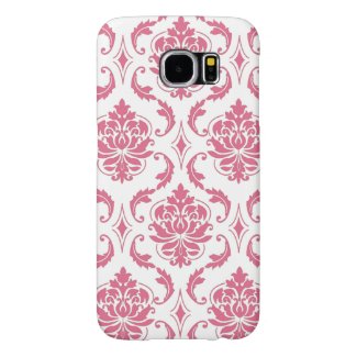 Vintage Pink White Damask Girly Samsung Galaxy S6 Cases