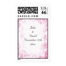 Vintage Pink & White Wedding Stamp