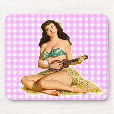 Vintage Pinup Lady Mouse Pad