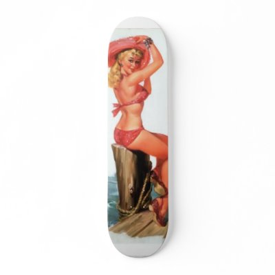 vintage pinup custom skateboard by joeyhams