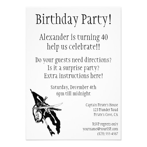 Vintage Pirate Birthday Party Invitation