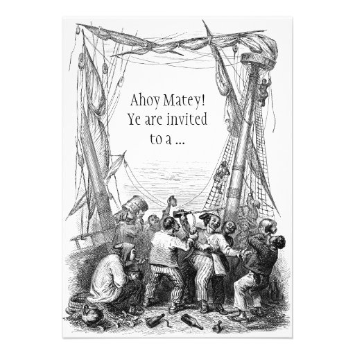 Vintage Pirate Birthday Party Invitation