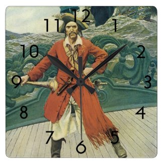Vintage Pirate; Captain Keitt by Howard Pyle Wallclock