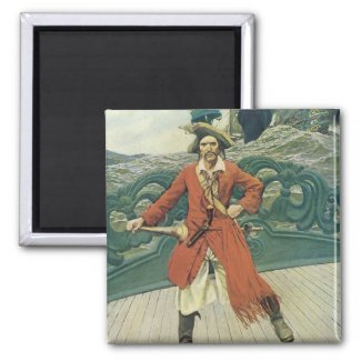Vintage Pirate; Captain Keitt by Howard Pyle Refrigerator Magnet
