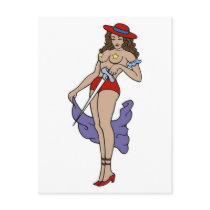 Vintage Pirate Girl with Dagger and Hat postcards