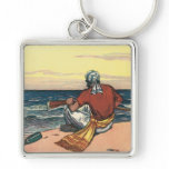Vintage Pirate Marooned on a Deserted Island Key Chains