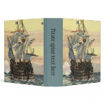 Vintage Pirate Ship on the Ocean binders