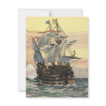 Vintage Pirate Ship on the Ocean Personalized Announcements