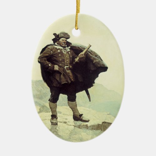 Vintage Pirates, Captain Bill Bones by NC Wyeth Ceramic Ornament