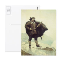 Vintage Pirates; Captain Bill Bones by NC Wyeth Postcard