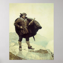 Vintage Pirates; Captain Bill Bones by NC Wyeth Poster