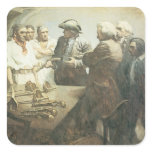 Vintage Pirates Preparing for the Mutiny, NC Wyeth Square Stickers