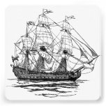 Vintage Pirates, Sketch of a 74 Gun Ship Custom Announcements