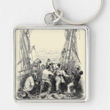 Vintage Pirates with Their Shipwrecked Pirate Ship Keychain