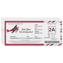 Vintage Plane Birthday Boarding Pass Ticket