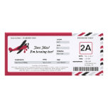 Vintage Plane Birthday Boarding Pass Ticket Custom Announcements