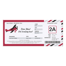 Vintage Plane Birthday Boarding Pass Ticket Custom Announcements