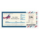 Vintage Plane Birthday Boarding Pass Ticket Invitation