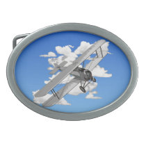 Vintage Plane Oval Belt Buckles