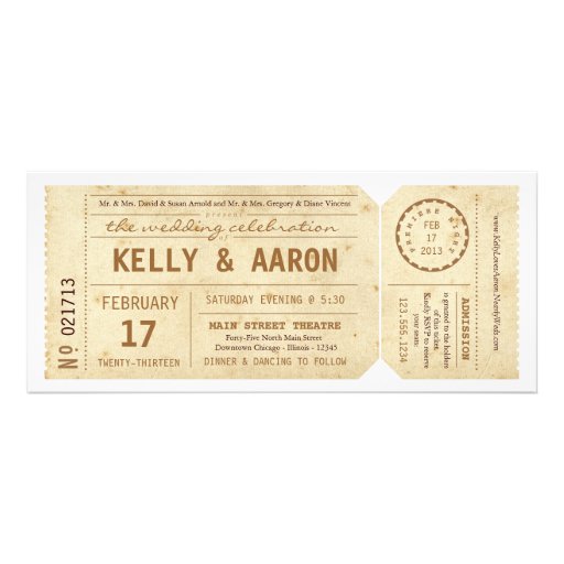 Vintage Playbill Theater Ticket Wedding Invitation