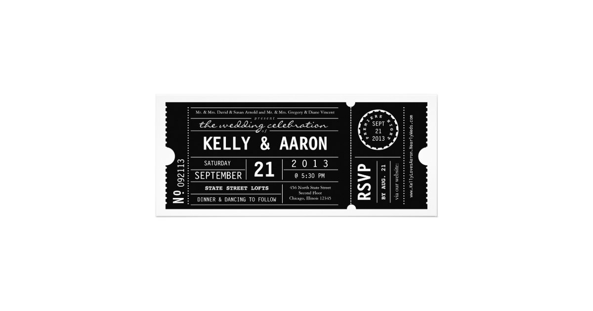 Vintage Playbill Theater Ticket Wedding Invitation