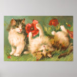 Vintage Playful Kittens Print
