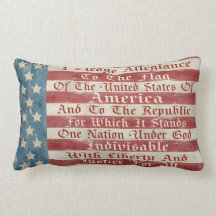 Vintage Pledge Of Allegiance Pillow