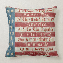 Vintage Pledge Of Allegiance Pillow