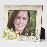 Vintage plumeria/frangipani and ivy beige photo display plaques