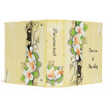 Vintage plumeria ivy yellow white wedding binder