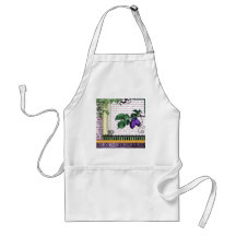 Vintage Plums Fruit Collage Aprons