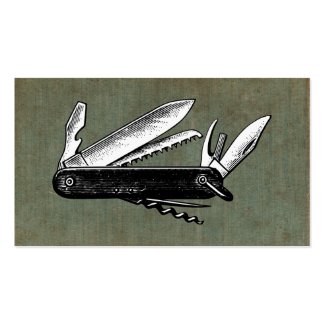 Vintage Pocket Knife Art Business Card Template