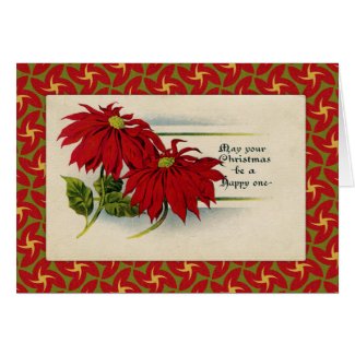 Vintage Poinsettia Greeting Cards
