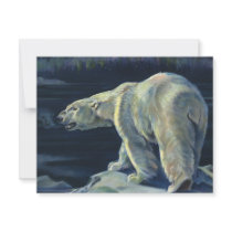 Vintage Polar Bear on an Iceberg in the Arctic Personalized Invites