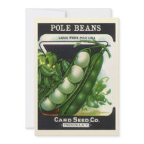 Vintage Pole Lima Beans Seed Packet Label Art Announcements