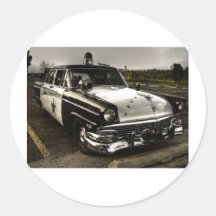 Vintage Police Car Sticker