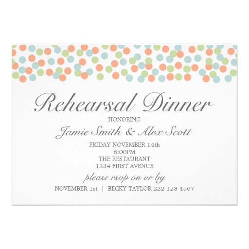 Vintage Polka Dot Rehearsal Dinner Invitation