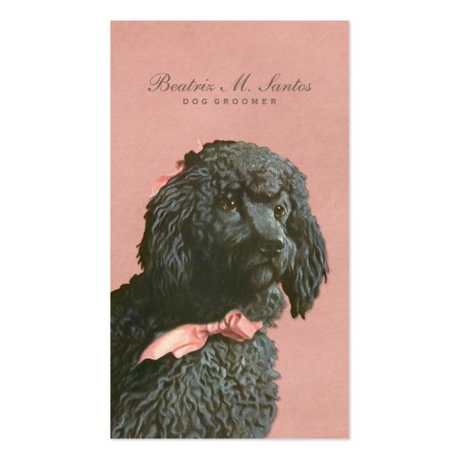 Vintage Poodle Dog Grooming Cool Animal Elegant Business Cards (front side)