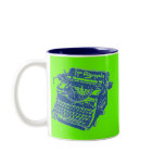 Vintage Pop Art Blue Typewriter mugs