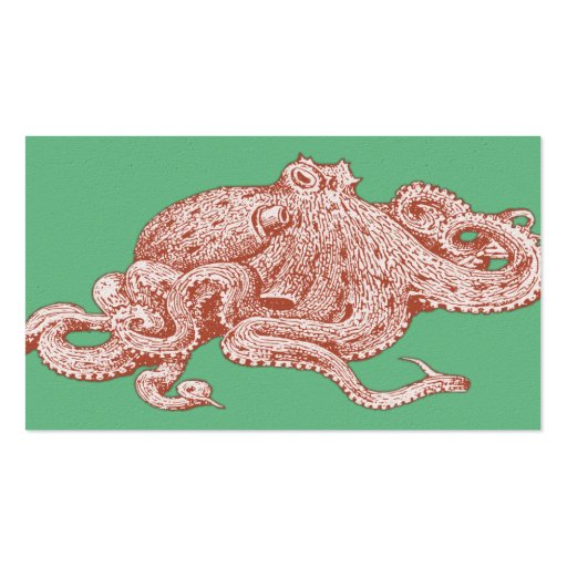 Vintage Pop Art Octopus Business Card (front side)
