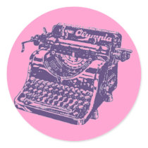 Vintage Pop Art Purple Typewriter Sticker