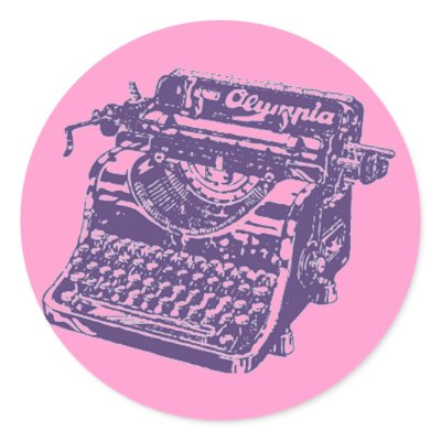 Vintage Pop Art Purple Typewriter sticker